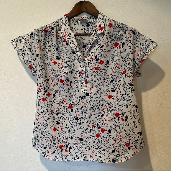 Vintage Pykettes Semi-Sheer Short Sleeved Collared 1/4 Button Pullover Blouse - Picture 1 of 7